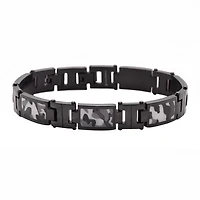 Mens Stainless Steel Camouflage Link Bracelet