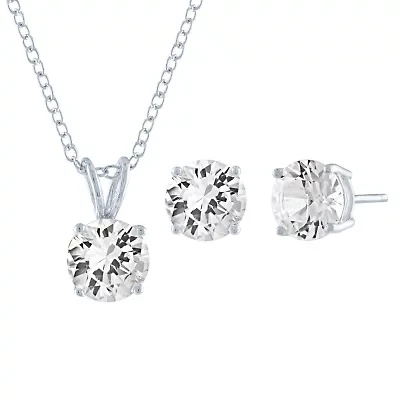 Yes, Please! Womens Lab Created White Sapphire Sterling Silver 2-pc. Jewelry Set