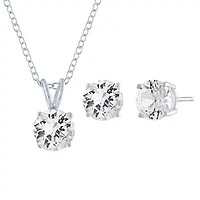 Yes, Please! Womens Lab Created White Sapphire Sterling Silver 2-pc. Jewelry Set