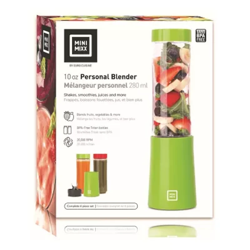 Euro Cuisine MM2G Personal Blender With 2 - 10OZ Tritan Bottles - Green