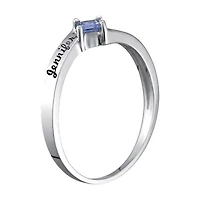 Personalized Womens Simulated 10K Gold Square Stackable Ring