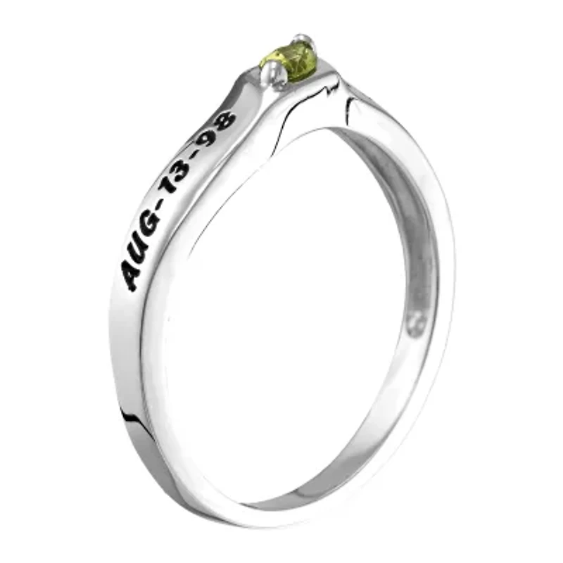 Personalized Womens Simulated 10K Gold Stackable Ring