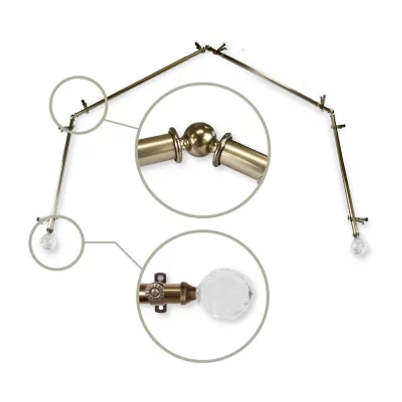 Rod Desyne Faceted 4 Sided Bay Window