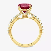 Modern Bride Gemstone Womens Lab Created Red Ruby 10K Gold Bridal Set