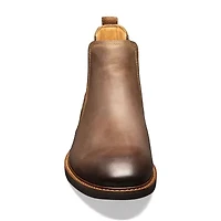 Florsheim Mens Chalet Plain Toe Gore Stacked Heel Chelsea Boots