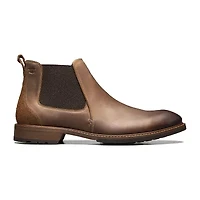 Florsheim Mens Chalet Plain Toe Gore Stacked Heel Chelsea Boots
