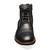 Florsheim Mens Chalet Cap Toe Stacked Heel Lace Up Boots