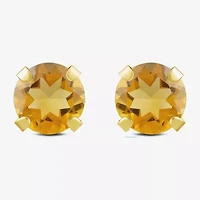 Gemstone 10K Gold 6mm Round Stud Earrings