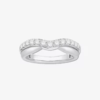 4MM 1/2 CT.T.W. Natural Diamond 10K or 14K White Gold Curved Wedding Band
