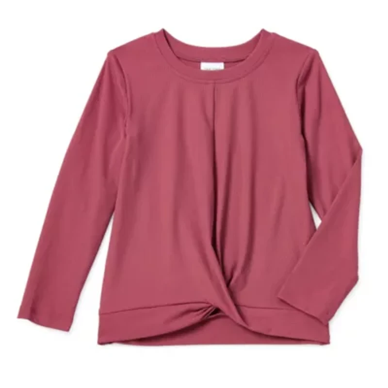 Okie Dokie Active Toddler & Little Girls Round Neck Long Sleeve T-Shirt