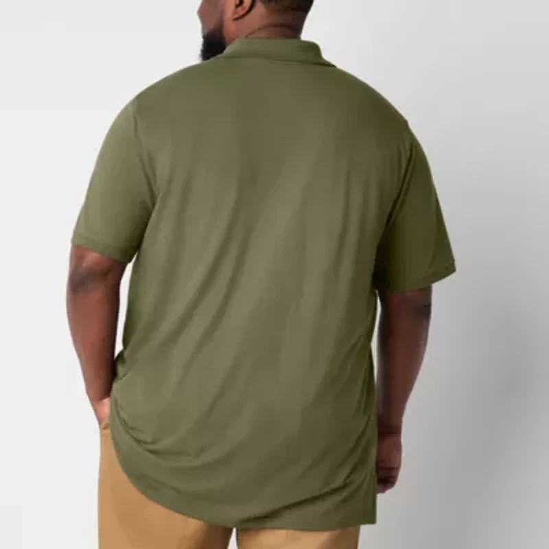 St. John's Bay Premium Stretch Big and Tall Mens Regular Fit Short Sleeve Polo Shirt