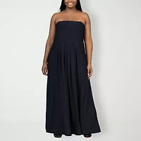 24seven Comfort Apparel Womens Plus Sleeveless Maxi Dress