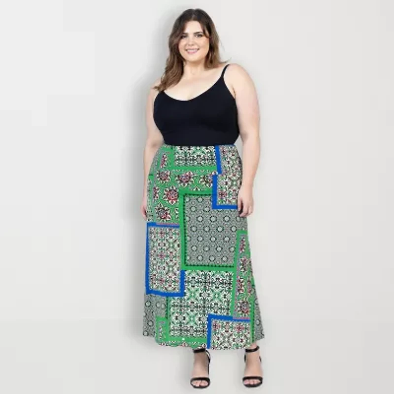 24seven Comfort Apparel Womens Plus Maxi Skirt