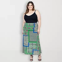 24seven Comfort Apparel Womens Plus Maxi Skirt