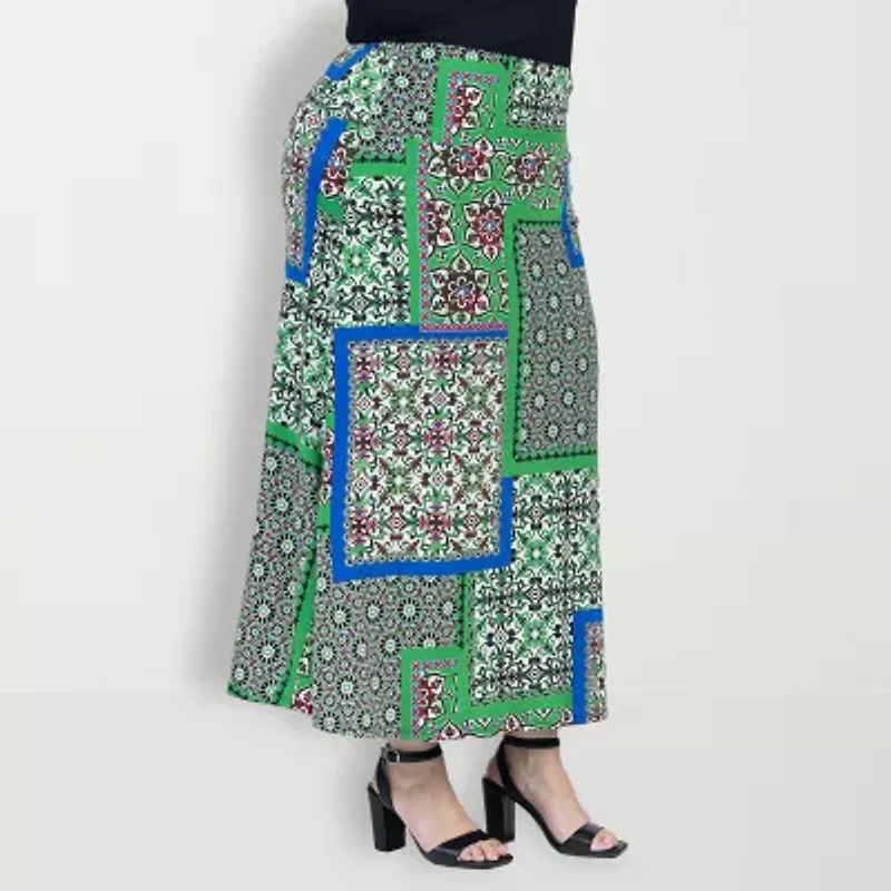 24seven Comfort Apparel Womens Plus Maxi Skirt