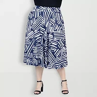 24seven Comfort Apparel Womens Midi Plus A-Line Skirt