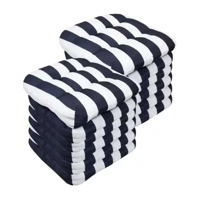 Sweet Home Collection™ Havana Stripe Patio Cushions Indoor/Outdoor Reversible Chair Pads Tufted 19" x