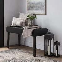 Corliving California 24 Panel Upholstered Tufted Bench