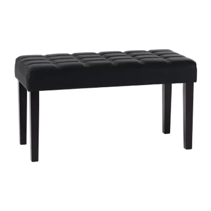 Corliving California 24 Panel Upholstered Tufted Bench