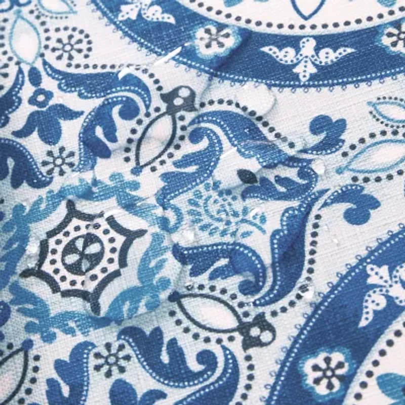 Elrene Home Fashions Vietri Medallion Block Print Stain N Water Resistant Indoor/Outdoor Table Runner