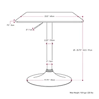 Corliving Adjustable Height Square Bar Table