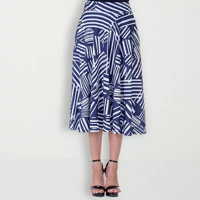 24seven Comfort Apparel Womens Midi A-Line Skirt