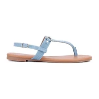 New York & Company Womens Angelica T-Strap Flat Sandals