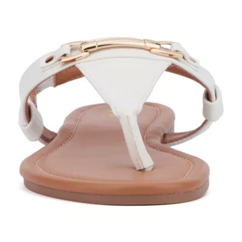 New York & Company Womens Angelica T-Strap Flat Sandals