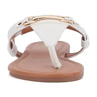 New York & Company Womens Angelica T-Strap Flat Sandals
