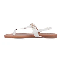 New York & Company Womens Angelica T-Strap Flat Sandals