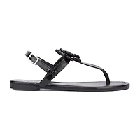 New York & Company Womens Ailis T-Strap Flat Sandals