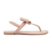 New York & Company Womens Abril T-Strap Flat Sandals