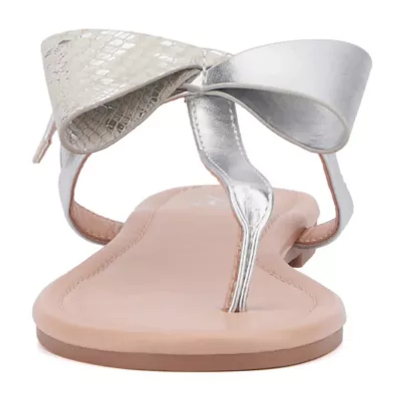 New York & Company Womens Abril T-Strap Flat Sandals