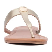 New York & Company Womens Adonia T-Strap Flat Sandals