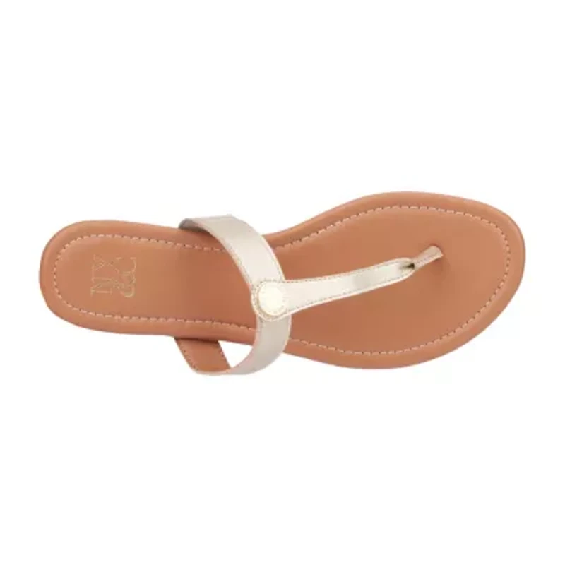 New York & Company Womens Adonia T-Strap Flat Sandals