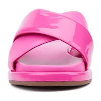 New York & Company Womens Geralyn Criss Cross Strap Flat Sandals