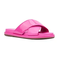 New York & Company Womens Geralyn Criss Cross Strap Flat Sandals