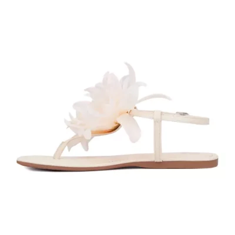 New York & Company Womens T-Strap Flat Sandals