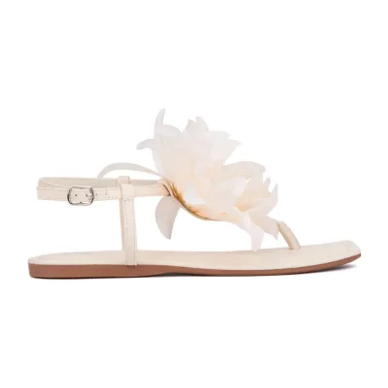 New York & Company Womens T-Strap Flat Sandals