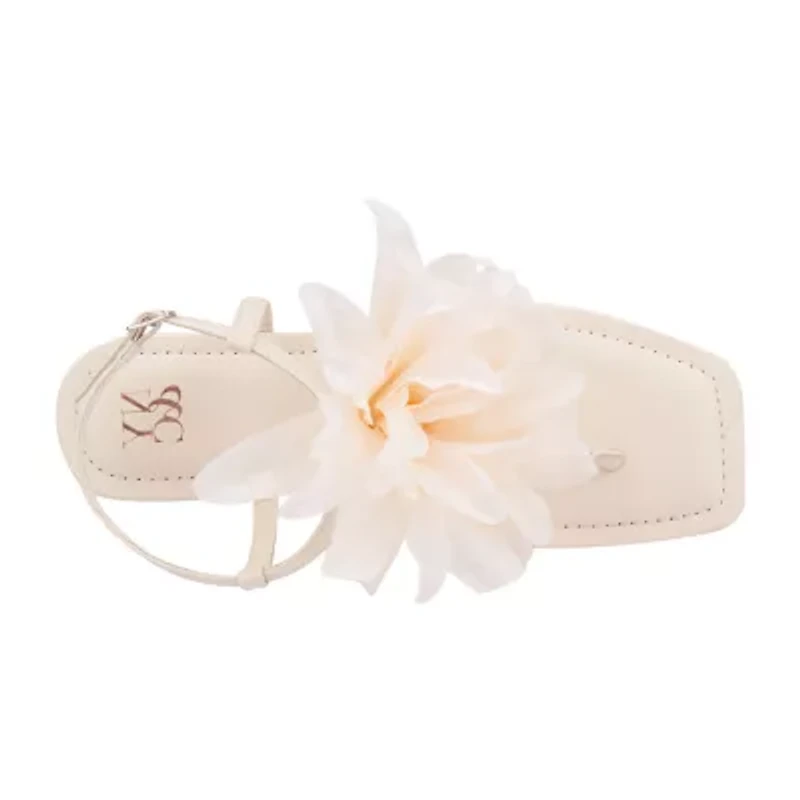 New York & Company Womens T-Strap Flat Sandals