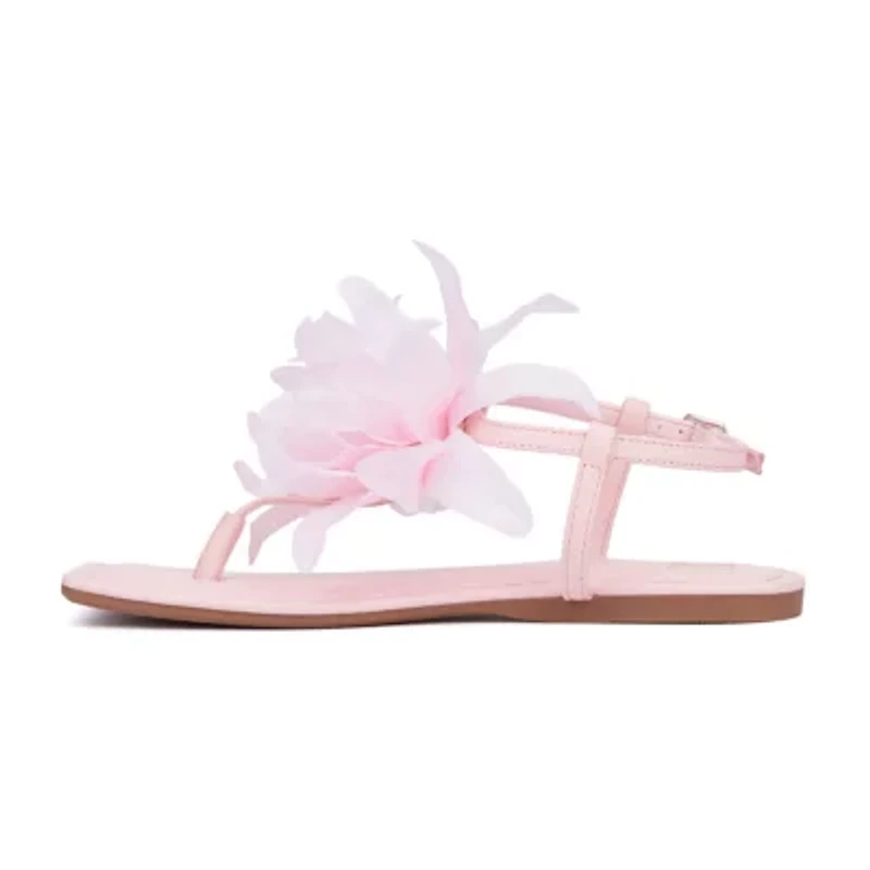 New York & Company Womens T-Strap Flat Sandals