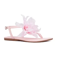 New York & Company Womens T-Strap Flat Sandals