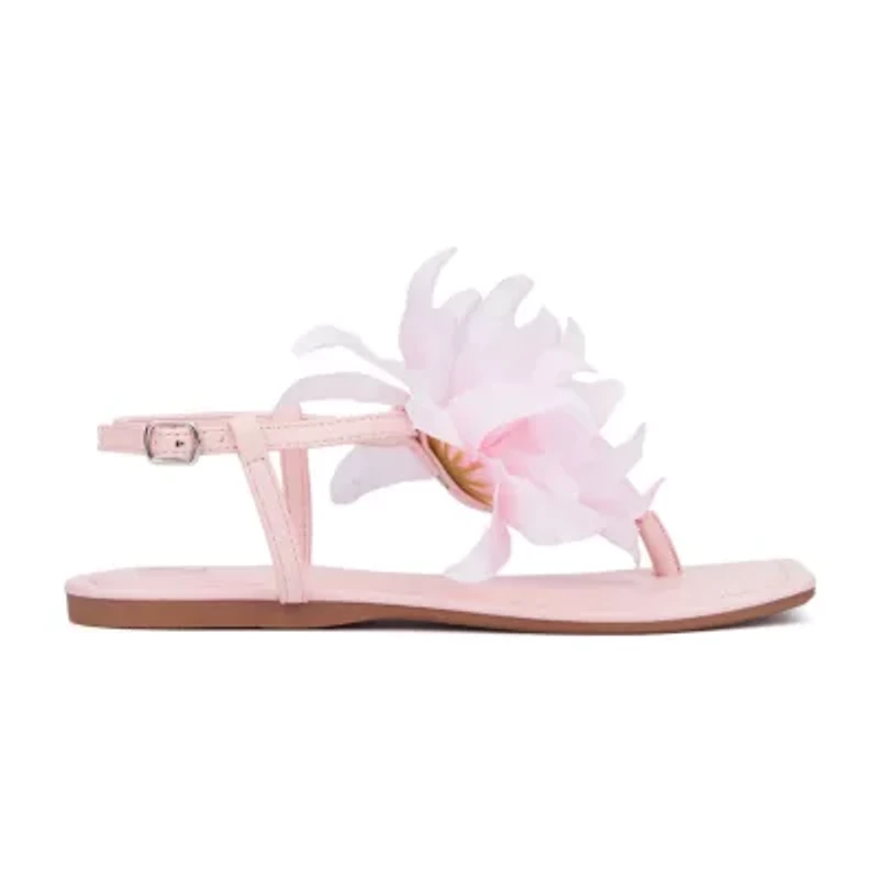 New York & Company Womens T-Strap Flat Sandals