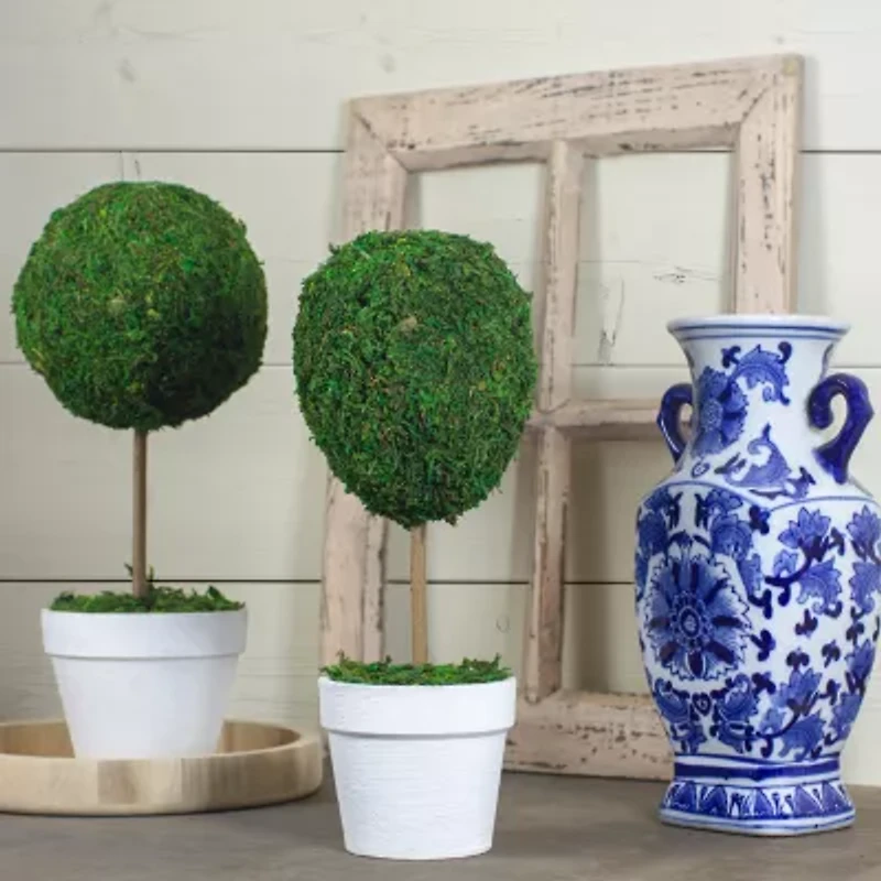 Northlight 14" Moss Ball Potted Tree Artificial Plant