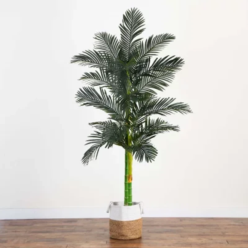 Nearly Natural 8' Golden Cane Palm Artificial Plant