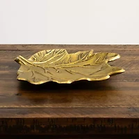 Nearly Natural 10" Gold Tree Of Life Leaf Decorative Tray