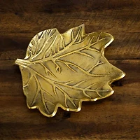 Nearly Natural 10" Gold Tree Of Life Leaf Decorative Tray
