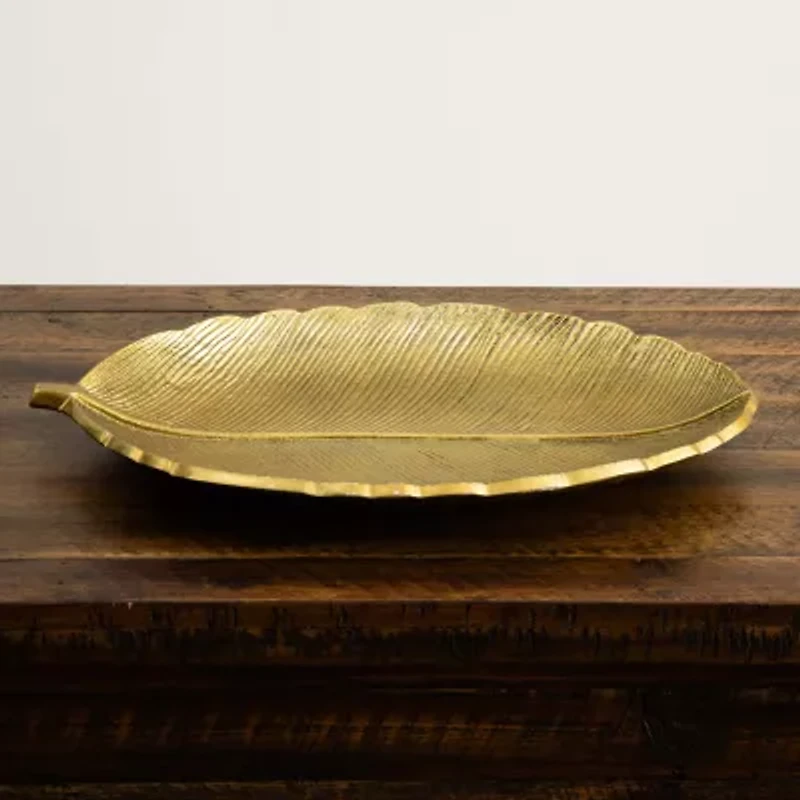 Nearly Natural 16" Gold Leaf Decorative Tray
