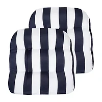 Sweet Home Collection™ Havana Stripe Patio Cushions Indoor/Outdoor Reversible Chair Pads Tufted 19" x
