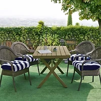 Sweet Home Collection™ Havana Stripe Patio Cushions Indoor/Outdoor Reversible Chair Pads Tufted 19" x